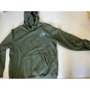 THE NORTH FACE MENS SWEATSHIRT XLARGE GREEN HOODIE FLEECE BIG LOGO